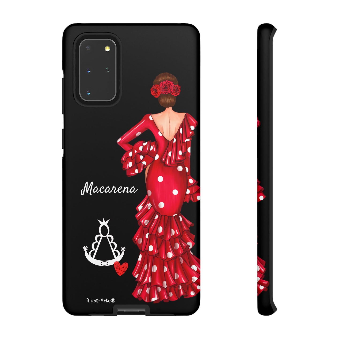 Funda de teléfono personalizada Macarena negro – para iPhone, Samsung, Pixel