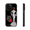 Funda de teléfono personalizada María vestido blanco – para iPhone, Samsung, Pixel