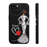 Personalised phone case flamenco dancer María, white dress for iPhone 13 Pro, matte finish – illustrArte