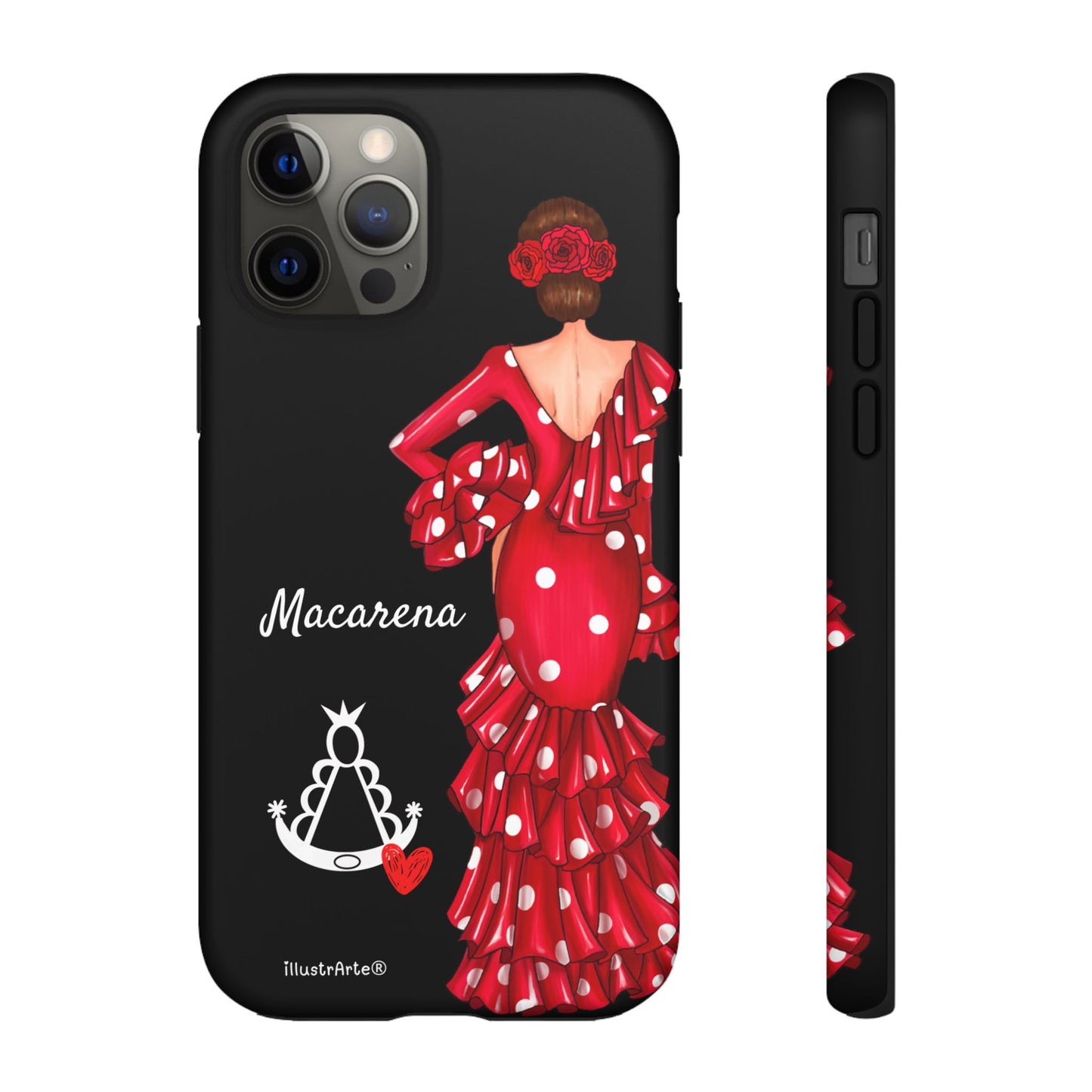 Funda de teléfono personalizada Macarena negro – para iPhone, Samsung, Pixel