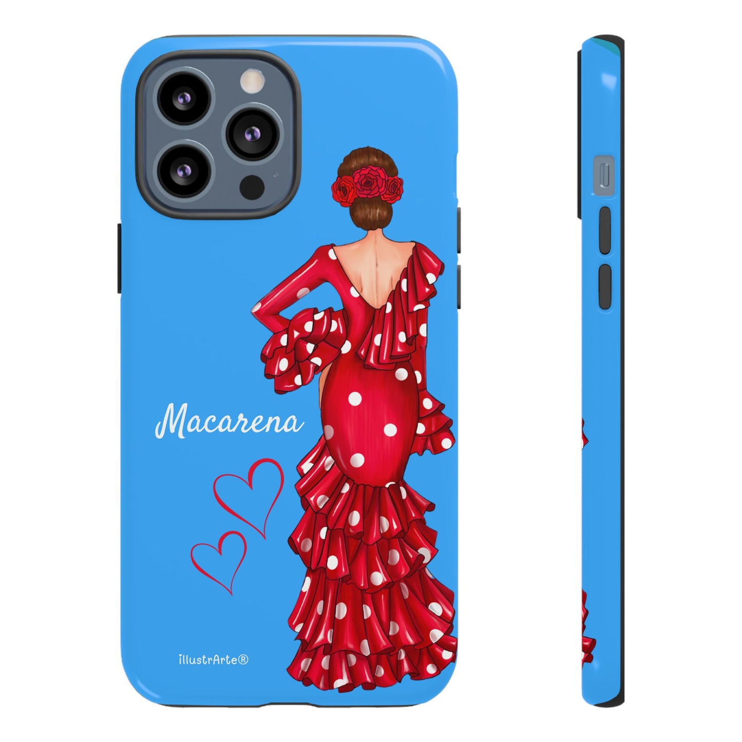 Funda de teléfono personalizada Macarena azul – para iPhone, Samsung, Pixel
