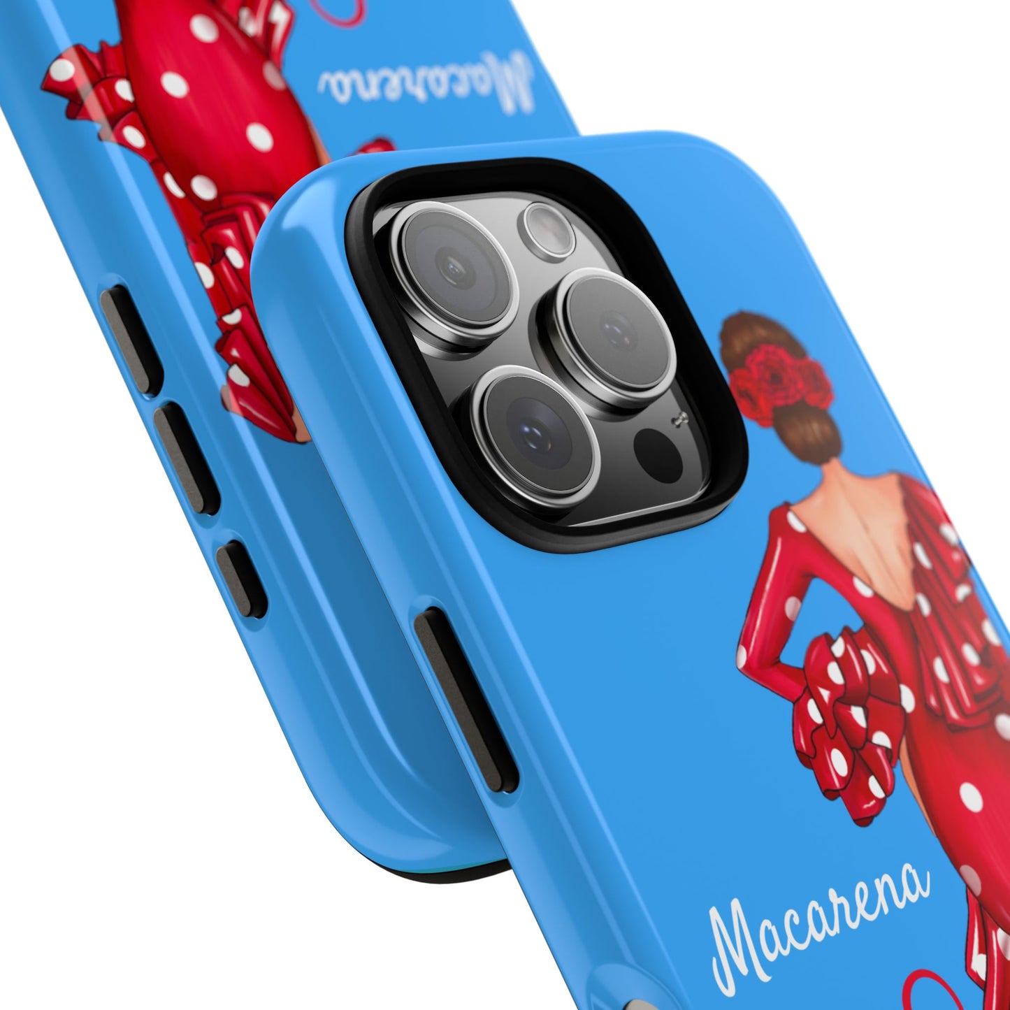 Funda de teléfono personalizada Macarena azul – para iPhone, Samsung, Pixel
