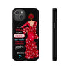 Funda de teléfono personalizable  - Modelo Macarena con frase  Para iPhone, Samsung Y Google Pixel