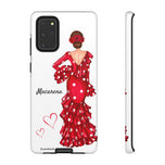 Personalised phone case flamenco dancer Macarena, white background for Samsung Galaxy S20+, gloss finish – illustrArte