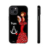 Funda de teléfono personalizable Pepa fondo negro Virgencita – para iPhone, Samsung, Pixel