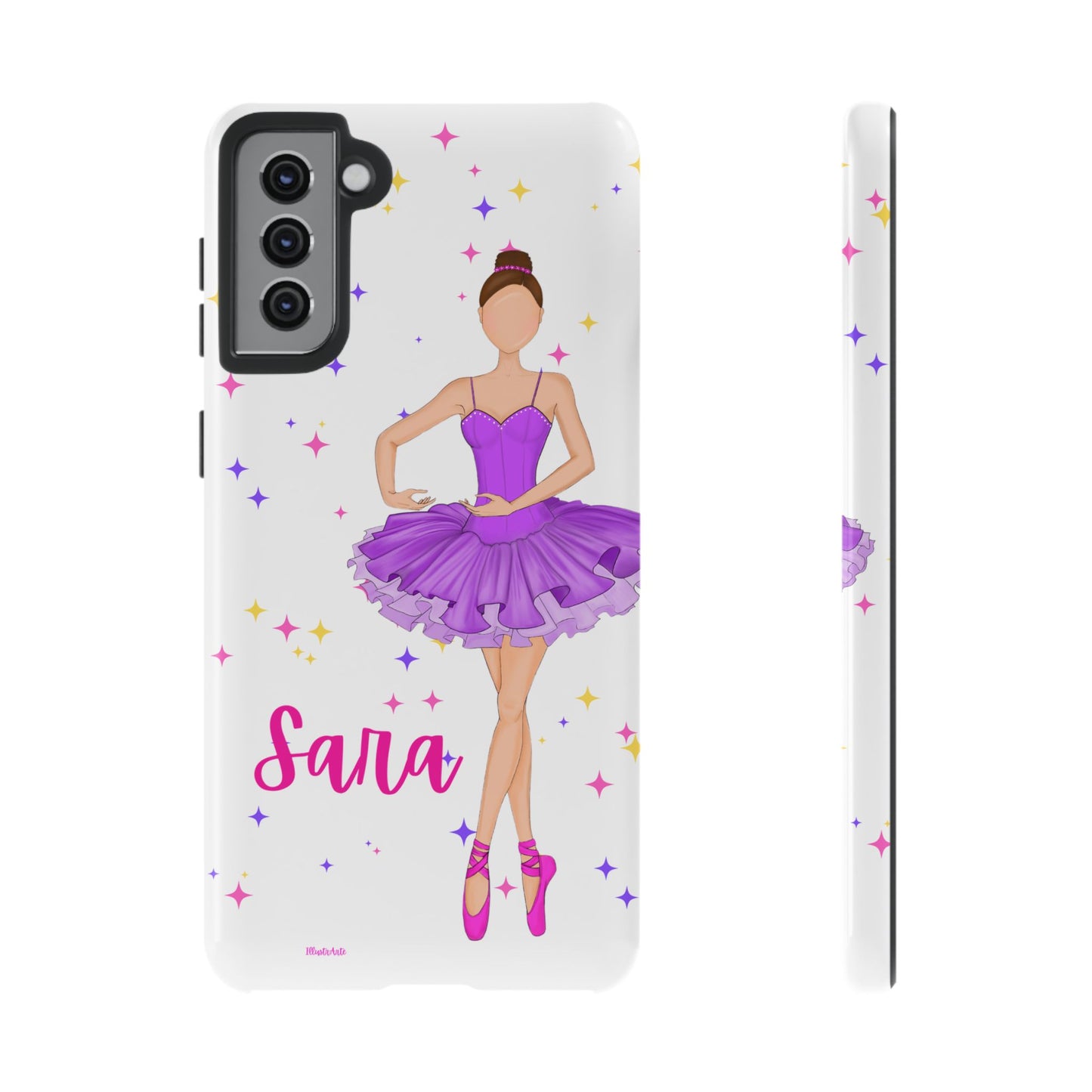 una funda de teléfono con una foto de una bailarina