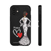 Funda de teléfono personalizada María vestido blanco – para iPhone, Samsung, Pixel