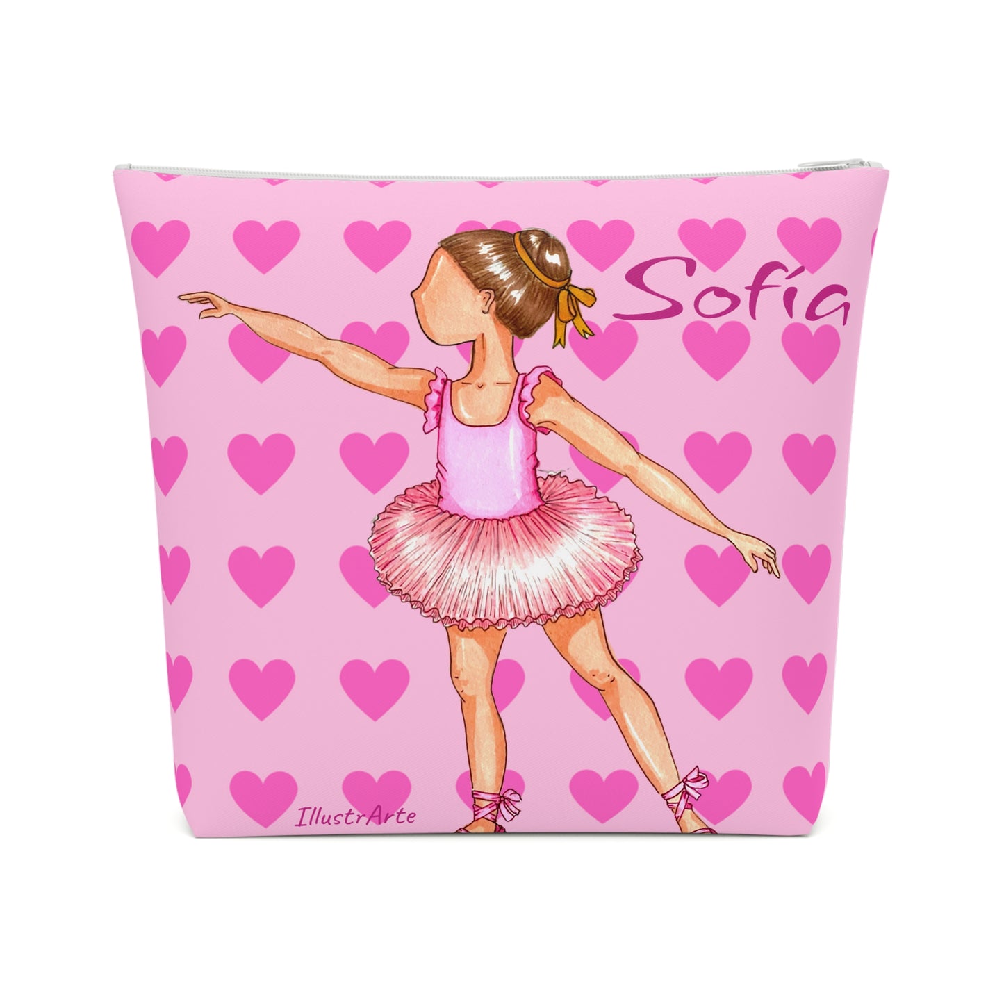 a pink bag with a picture of a ballerina on it