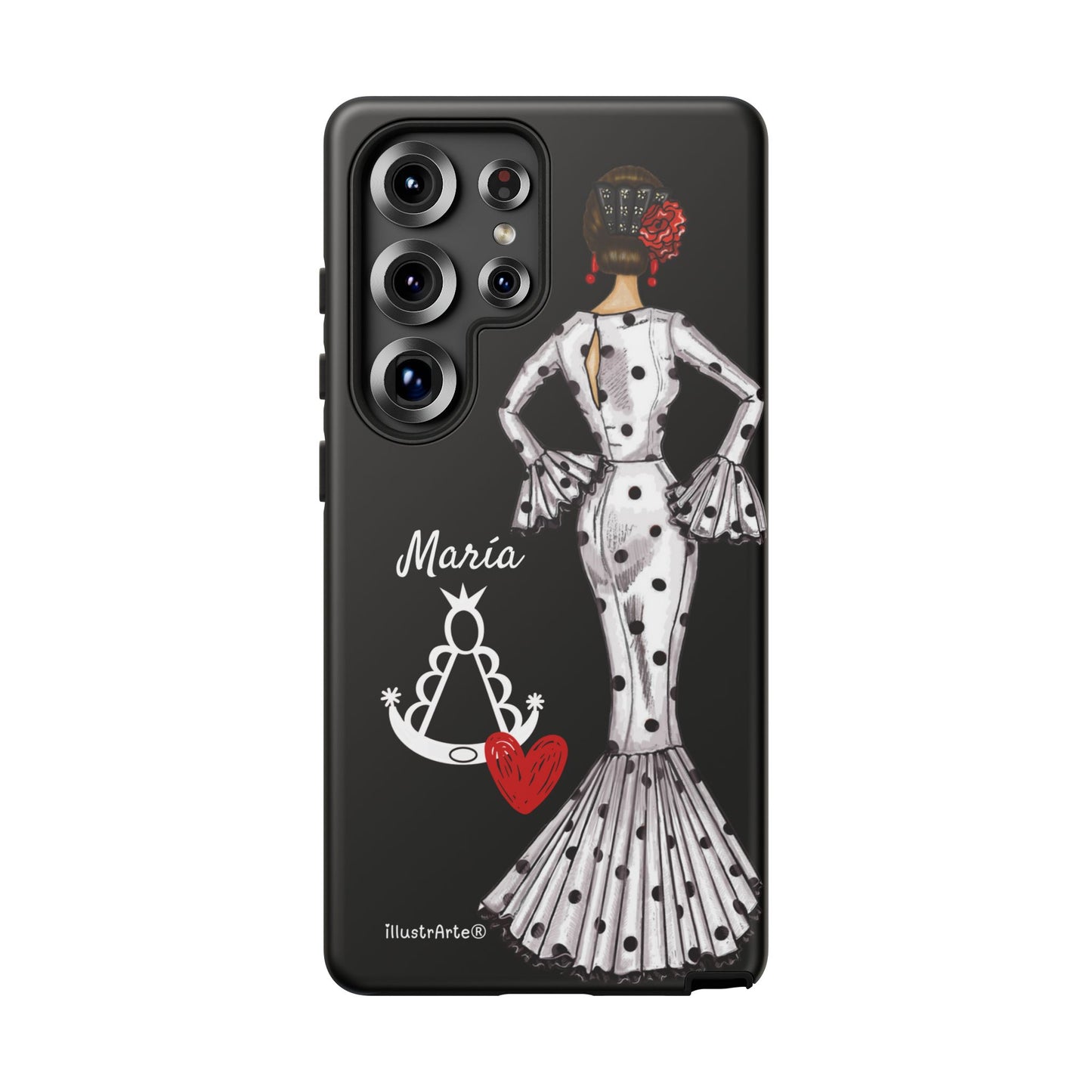 Funda de teléfono personalizable María blanco Virgen del Rocío – para iPhone, Samsung, Pixel