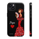 Personalised phone case flamenco dancer Pepa for iPhone 13, gloss finish – illustrArte