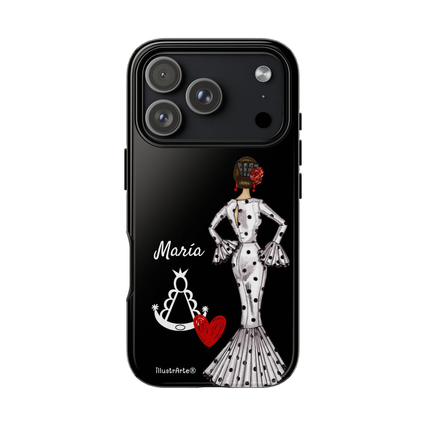 Funda de teléfono personalizable María blanco Virgen del Rocío – para iPhone, Samsung, Pixel