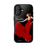 Funda de móvil personalizable Flamenca Candela para iPhone 17, acabado brillante – illustrArte