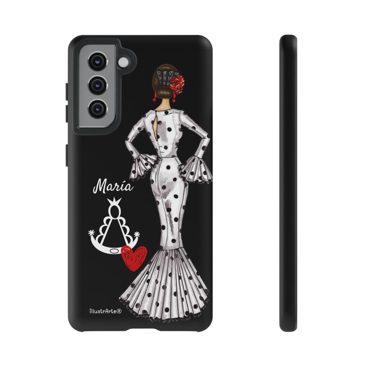 Funda de teléfono personalizable María blanco Virgen del Rocío – para iPhone, Samsung, Pixel