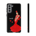 Personalised phone case flamenco dancer Lucía for Samsung Galaxy S21, gloss finish – illustrArte
