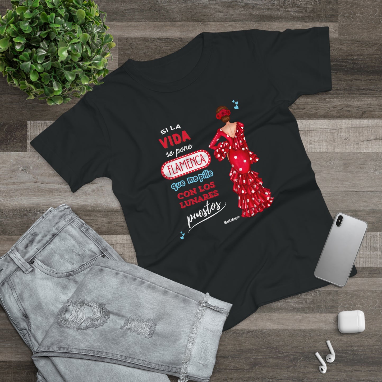 Camiseta Personalizável - Flamenco Modelo Lucía