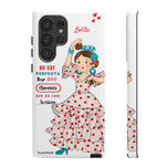 Personalised phone case flamenco dancer Lolita, with quote for Samsung Galaxy S22 Ultra, gloss finish – illustrArte