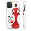 Funda de teléfono personalizada María vestido rojo – iPhone, Samsung, Pixel