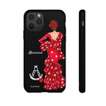 Personalised phone case flamenco dancer Macarena, with a little Virgin Mary for iPhone 11 Pro, gloss finish – illustrArte