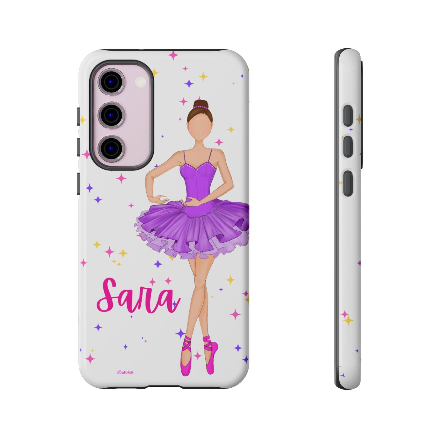 una funda de teléfono con una foto de una bailarina