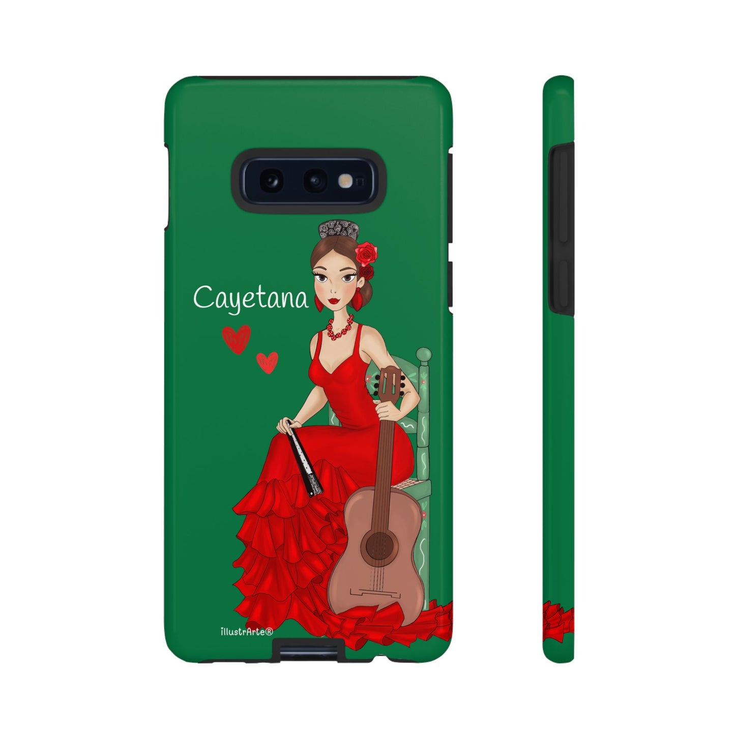 Cayetana personalized phone case with green background – for iPhone, Samsung, Pixel