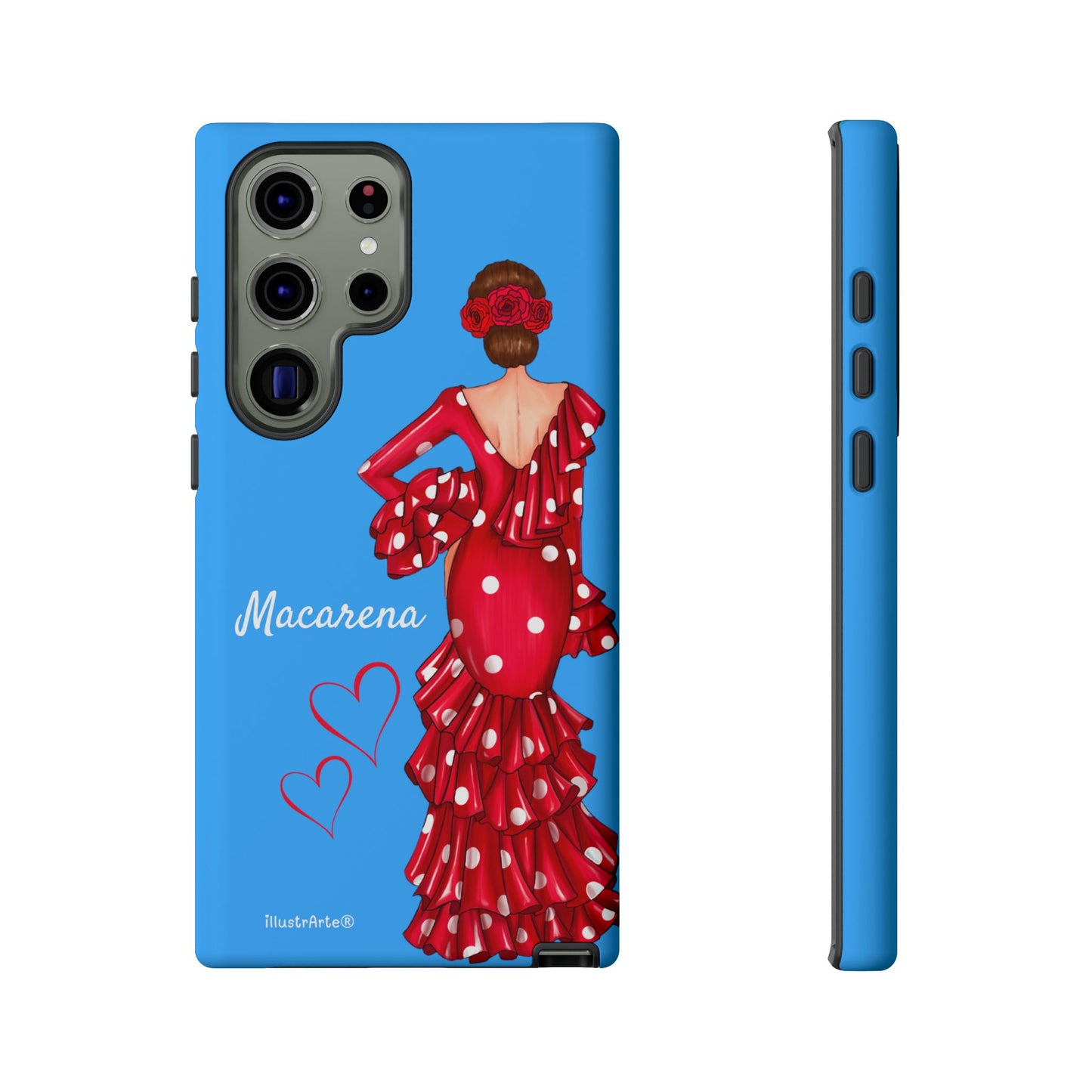 Funda de teléfono personalizada Macarena azul – para iPhone, Samsung, Pixel