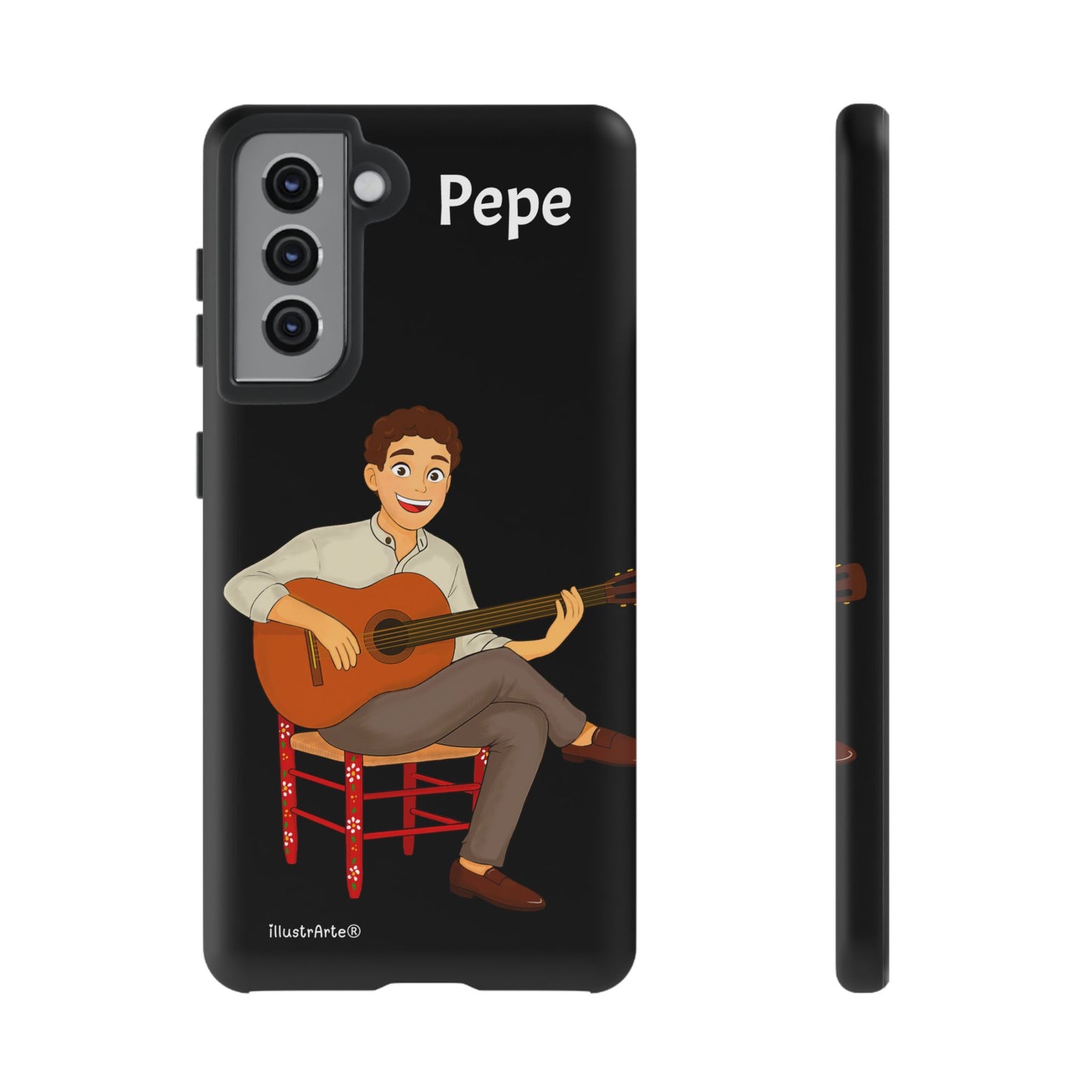 Funda de teléfono personalizada Pepe guitarrista – para iPhone, Samsung, Pixel