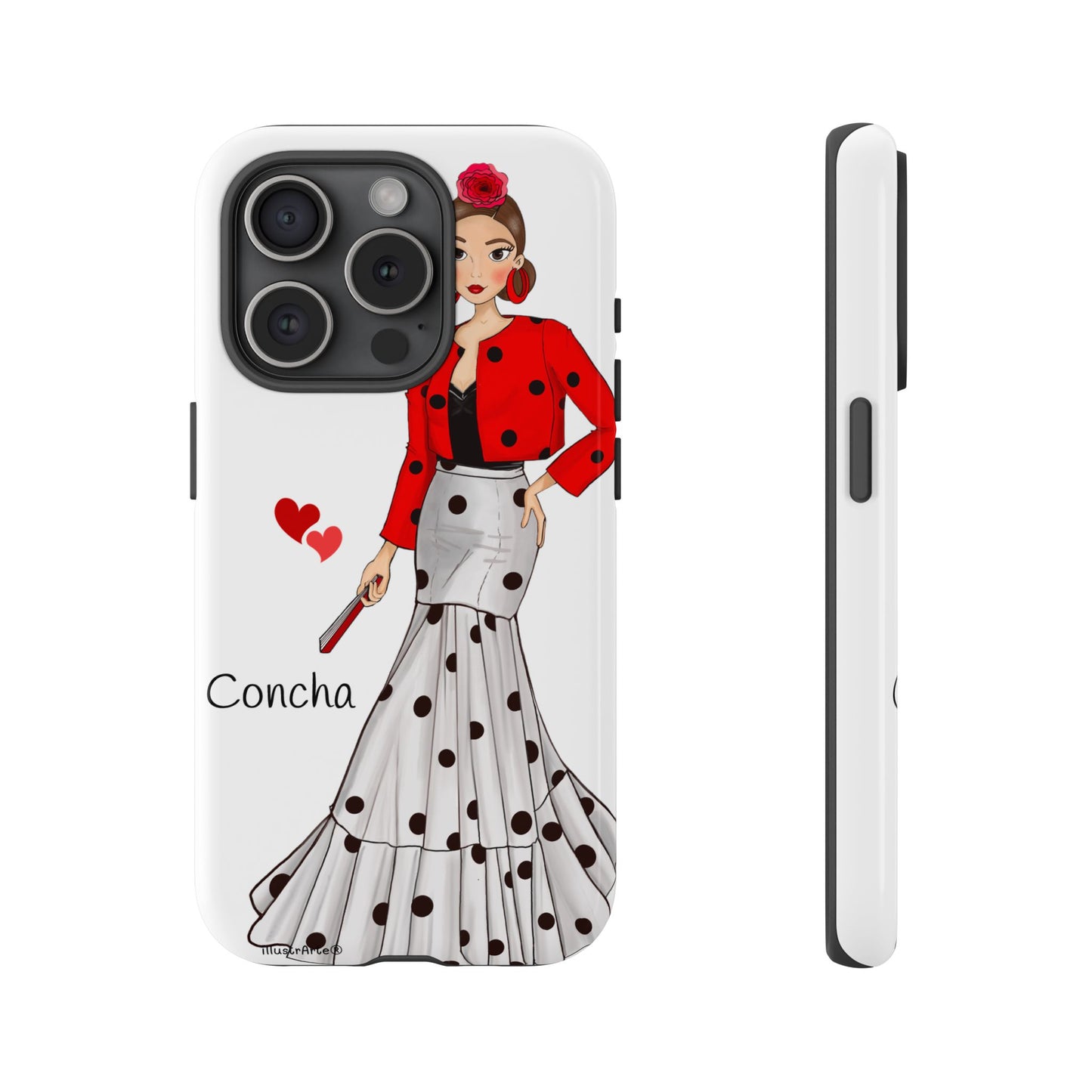 Funda con bandera y diseño personalizable modelo Conchita, perfecta para expresar individualidad en tu dispositivo.