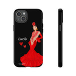 Personalised phone case flamenco dancer Lucía for iPhone 15 Plus, gloss finish – illustrArte