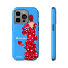 Funda de teléfono personalizable Macarena azul – para iPhone, Samsung, Pixel
