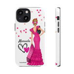 Personalised phone case flamenco dancer Manuela for iPhone 13 Mini, gloss finish – illustrArte