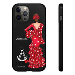 Personalised phone case flamenco dancer Macarena, with a little Virgin Mary for iPhone 12 Pro Max, gloss finish – illustrArte