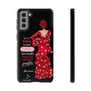 Funda de teléfono personalizable  - Modelo Macarena con frase  Para iPhone, Samsung Y Google Pixel