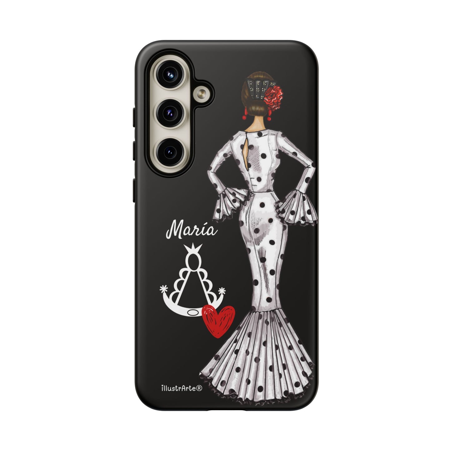 Funda de teléfono personalizable María blanco Virgen del Rocío – para iPhone, Samsung, Pixel