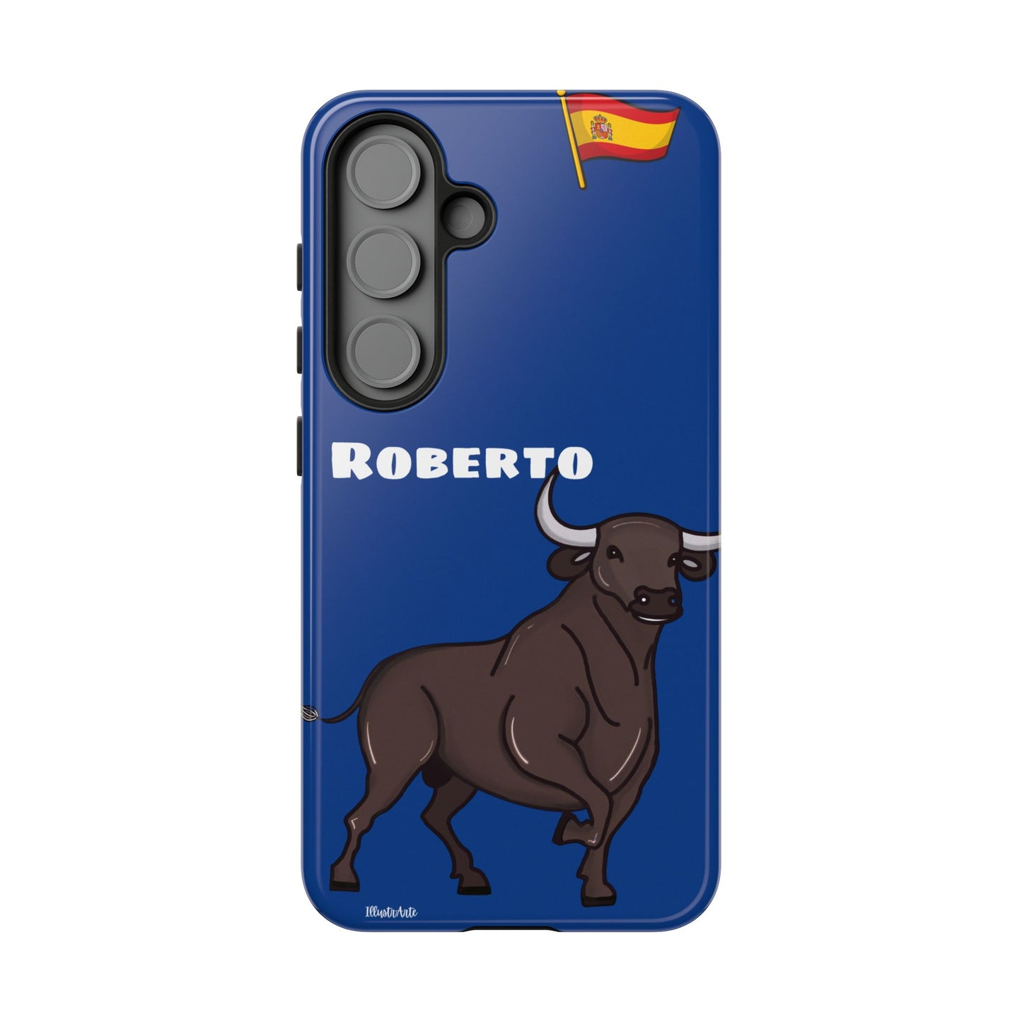 Funda de teléfono personalizable con nombre/bandera/Virgen - Modelo Toro Roberto, una elección perfecta para todos.