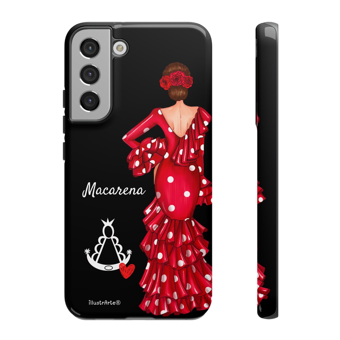 Funda de teléfono personalizada Macarena negro – para iPhone, Samsung, Pixel