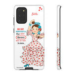 Personalised phone case flamenco dancer Lolita, with quote for Samsung Galaxy S20+, gloss finish – illustrArte