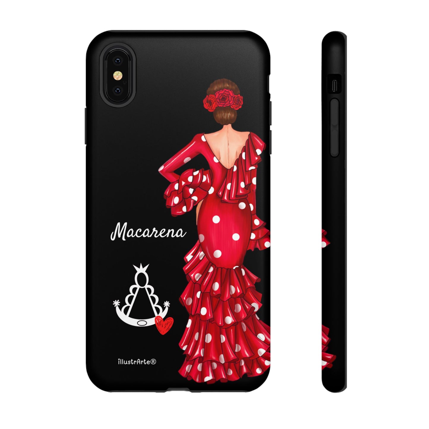 Funda de teléfono personalizada Macarena negro – para iPhone, Samsung, Pixel
