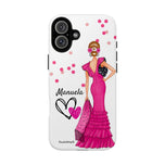 Personalised phone case flamenco dancer Manuela for iPhone 16 Plus, gloss finish – illustrArte