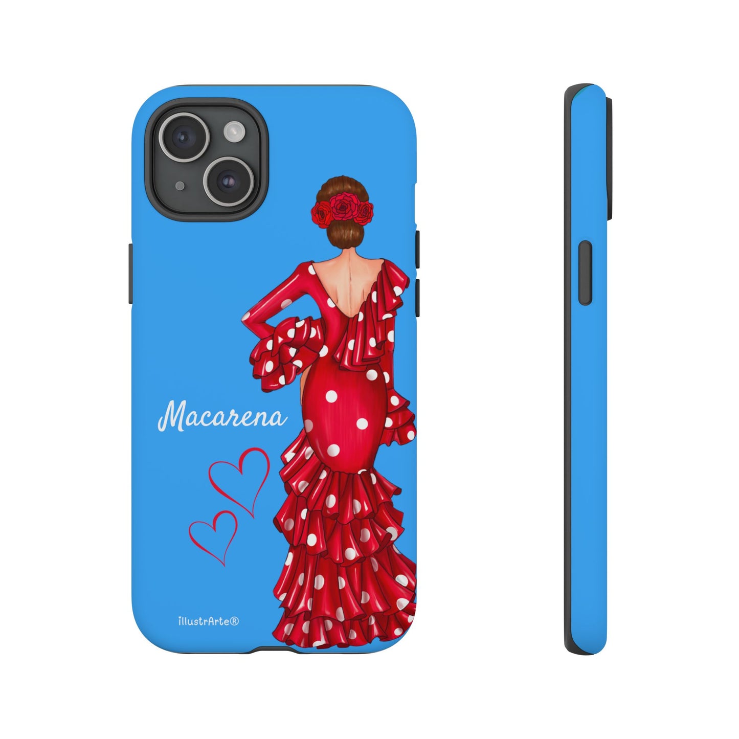 Funda de teléfono personalizada Macarena azul – para iPhone, Samsung, Pixel