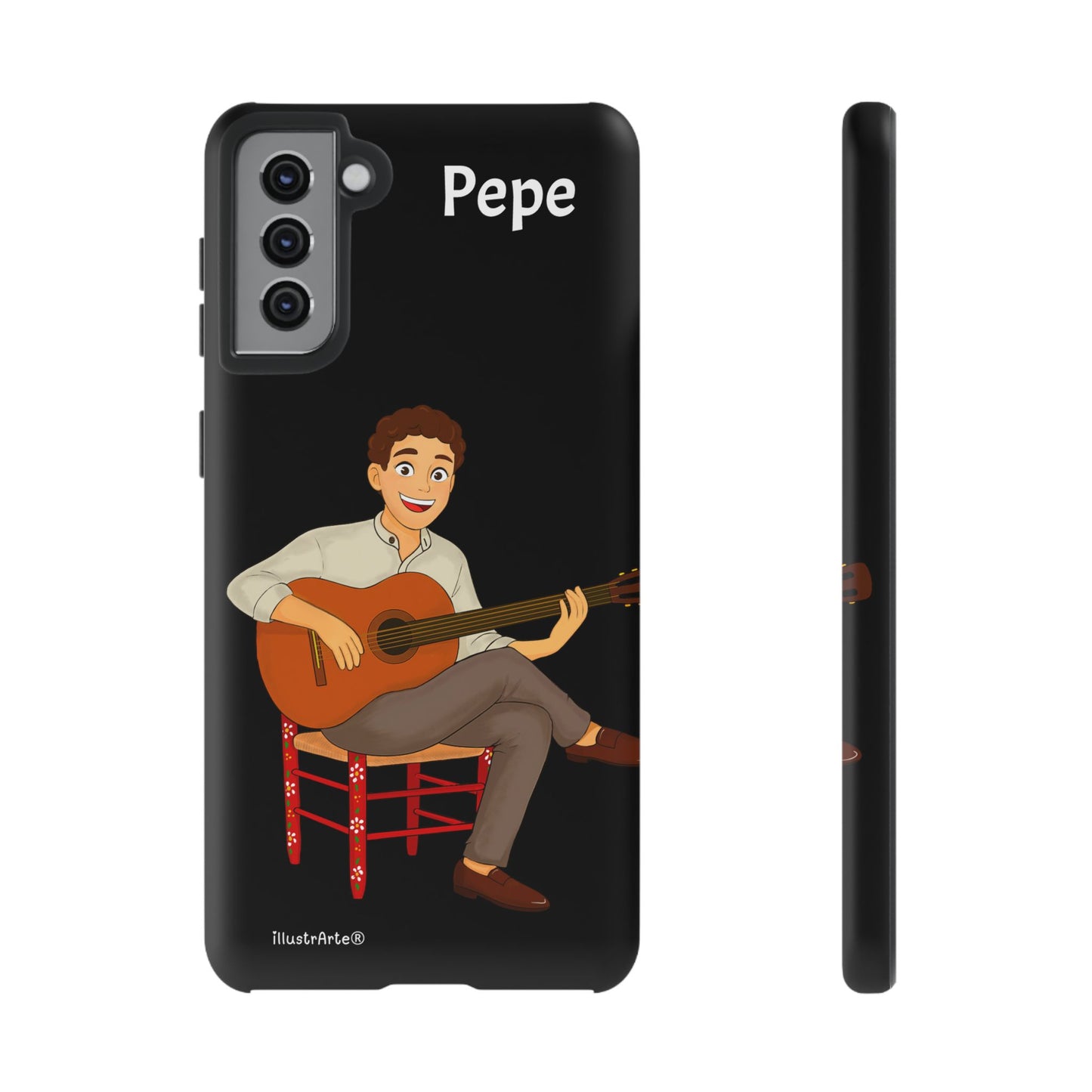 Funda de teléfono personalizada Pepe guitarrista – para iPhone, Samsung, Pixel