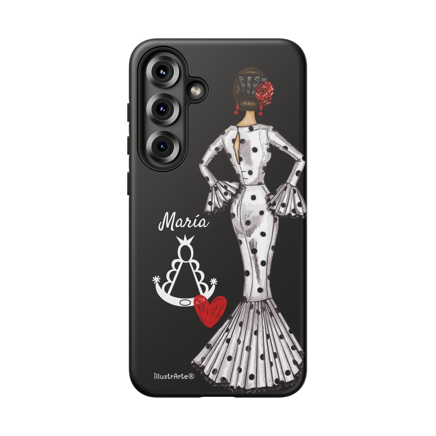Funda de teléfono personalizable María blanco Virgen del Rocío – para iPhone, Samsung, Pixel