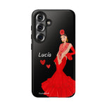 Personalised phone case flamenco dancer Lucía for Samsung Galaxy S25, gloss finish – illustrArte
