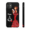 Funda de teléfono personalizable Pepa fondo negro Virgencita – para iPhone, Samsung, Pixel
