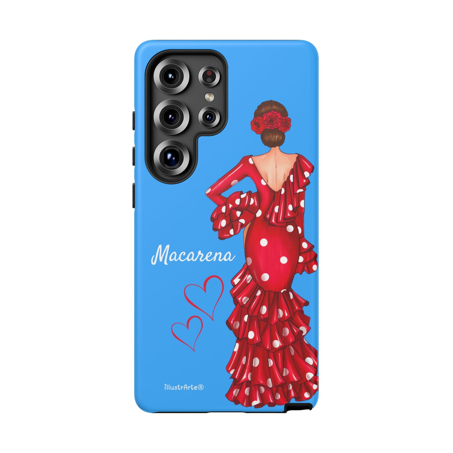 Funda de teléfono personalizada Macarena azul – para iPhone, Samsung, Pixel