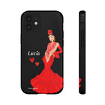 Personalised phone case flamenco dancer Lucía for iPhone 12 Mini, gloss finish – illustrArte