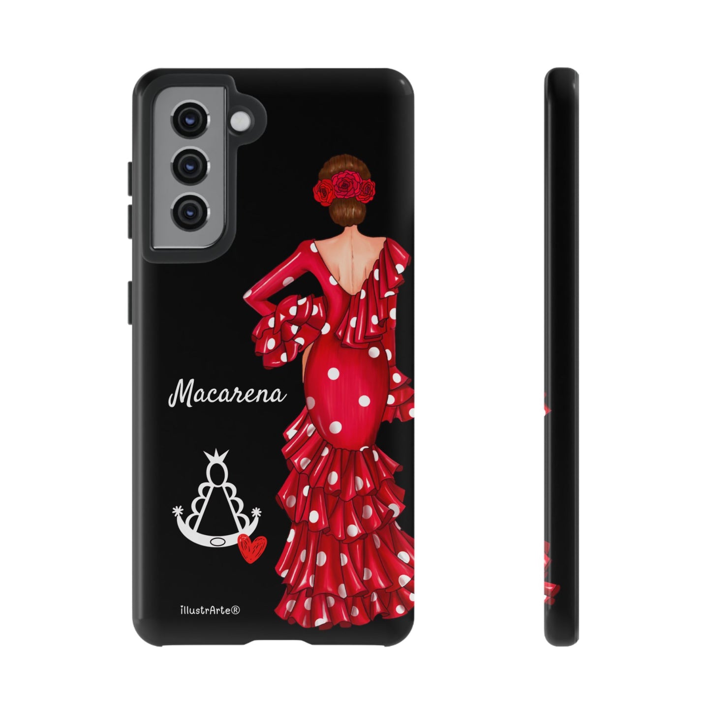 Funda de teléfono personalizada Macarena negro – para iPhone, Samsung, Pixel
