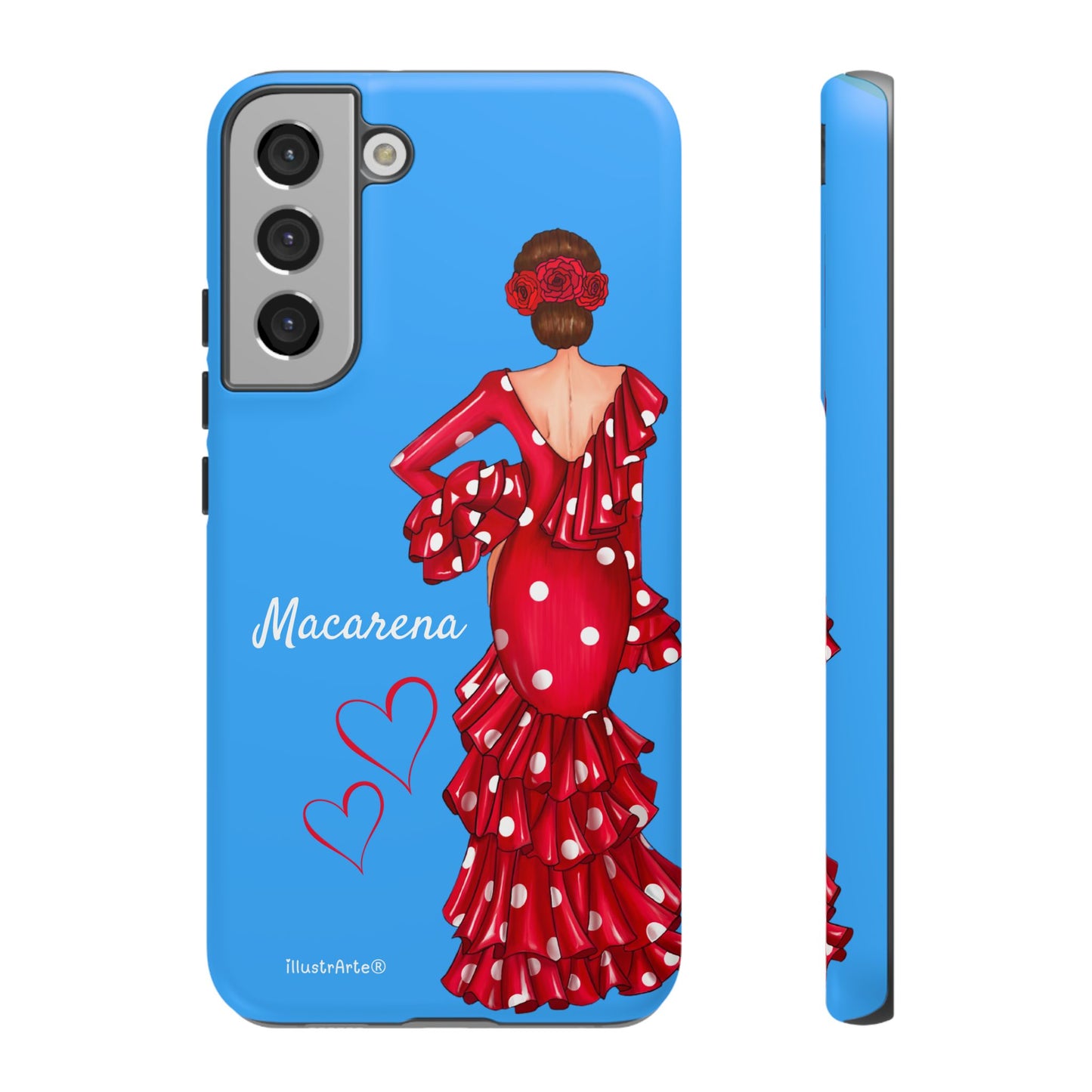 Funda de teléfono personalizada Macarena azul – para iPhone, Samsung, Pixel