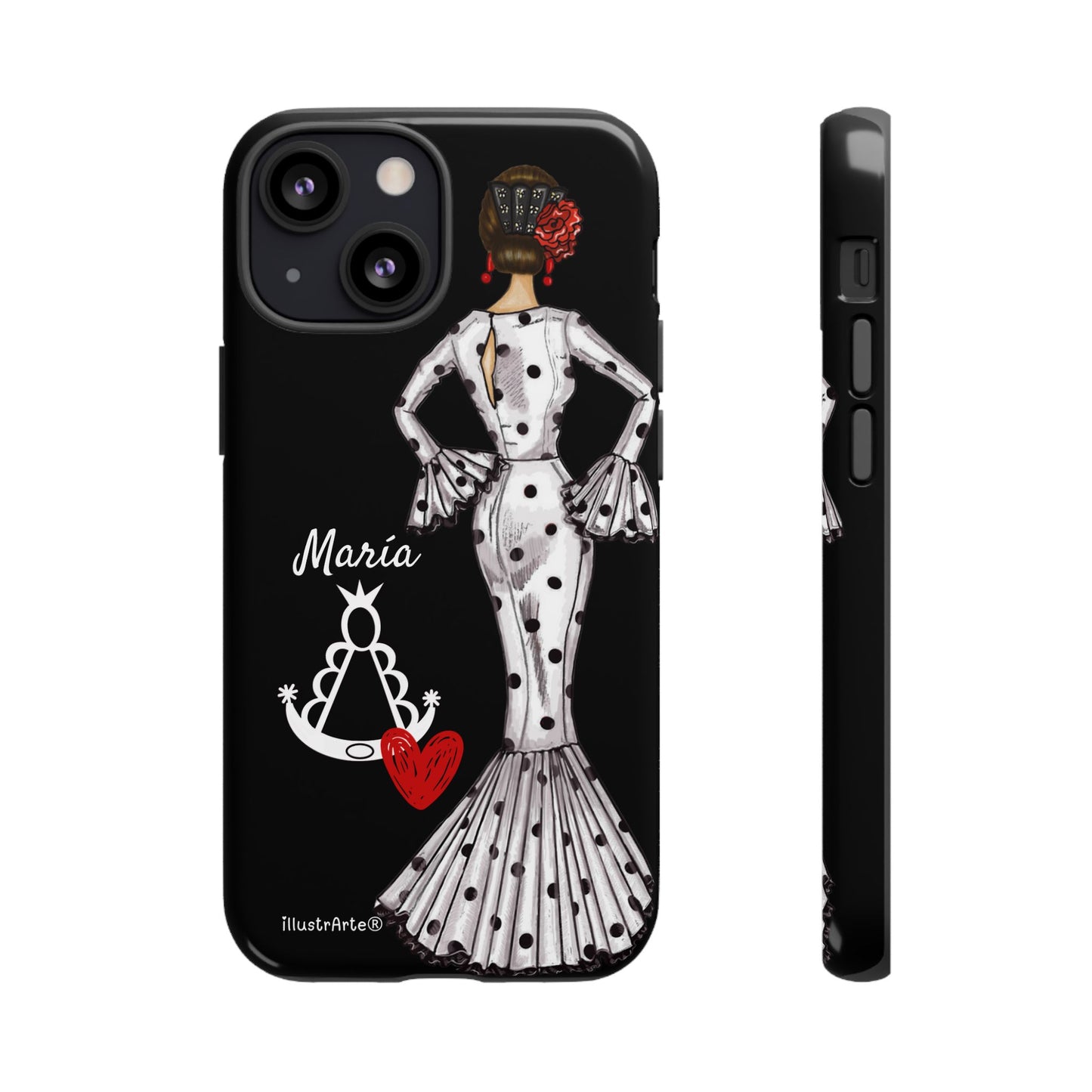 Funda de teléfono personalizable María blanco Virgen del Rocío – para iPhone, Samsung, Pixel
