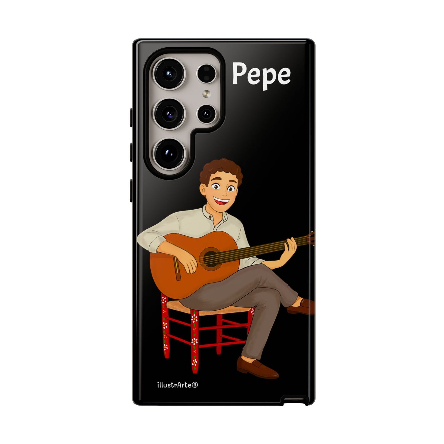Funda de teléfono personalizada Pepe guitarrista – para iPhone, Samsung, Pixel