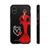 Funda de teléfono personalizable María rojo fondo negro – para iPhone, Samsung, Pixel